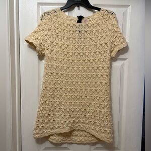 Philosophy Ivory Crochet Knit Top with black tie back